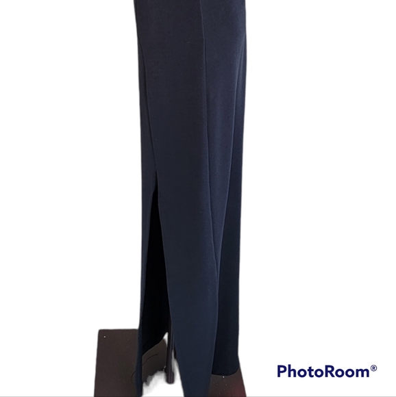 Bari-Jay Black and White Full Length Gown w/Front Slit..Sz. S - Picture 9 of 13